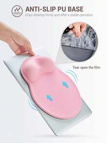1pc Silicone Comfortable Thickened Anti-Slip Wrist Rest Mouse Pad With 3D Stereo Effect, Suitable For Office - Multicolor - View 9