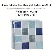 WoStick 1/4/10/20pcs Multi-Color Mosaic Tile, Waterproof Anti-Fouling, Self-Adhesive Backsplash - Easy DIY Installation. Removable Self-Adhesive Wall Tile Stickers, Suitable For Kitchen Bathroom Backsplash, Holiday Decor - Multicolor - View 15