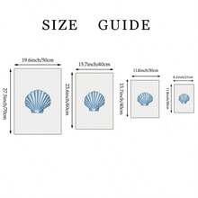 1/3 件水彩蓝色海岸墙艺术画贝壳、珊瑚、海星印刷帆布画简约夏季海报航海海洋海滩装饰适用于卧室、客厅或办公室装饰礼物，无框 - 彩色 - 查看 5