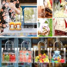 24/5Pcs Clear Waterproof Party Gift Wrap Tote Bag Reusable Dried Flower Doll Storage Ornaments Wedding Birthday Party Craft Boutique Tote Bags Home Office Decor Storage