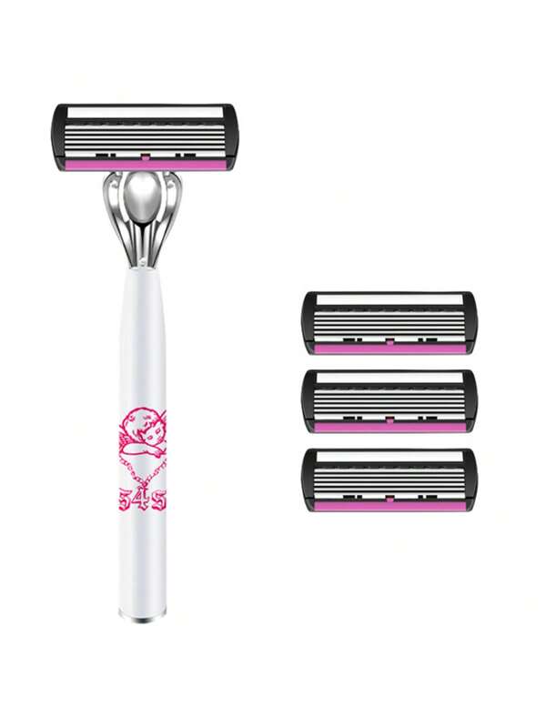 1 Handle+3 Replacement Blades For Men'S And Women'S Razors, Beards - Smooth And Painless Shaving Of Legs And Armpits | Stainless Steel Manual Hair Remover | Oil Free Beauty Accessories For Men And Women, Perfect Gift For Valentine'S Day