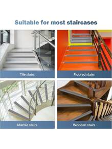 1 pieza Protector para borde de escalera de vinilo, con tacos de goma en forma de L y antideslizante autoadhesivo, para bordes de escaleras interiores y exteriores