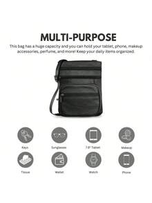 Genuine Leather Cross-Body Bags Purse - 灰色 - 查看 3