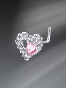CIZME 1PC Nose Studs For Women Nose Rings Studs Nostril Nose Piercing Jewelry L Shaped Nose Studs Nose Rings Stainless Steel Y2K Silver Gold White Pink L Shape Nose Screw Nose Studs Heart Flower Crown Leaf Nose Stud