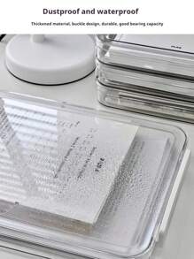 1 pieza Caja de almacenamiento de documentos transparente, impermeable y a prueba de polvo, organizador de archivos doméstico multifuncional, organizador de escritorio ahorra espacio para documentos importantes, certificados, papeles, licencias comerciales, adecuado para el hogar, la oficina, el dormitorio y la sala de estudio