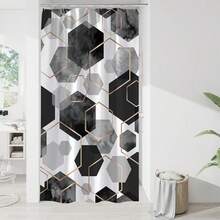 Blue Modern Shower Curtain For Bathroom, Geometric Art Decor Waterproof Bath Curtain, Abstract Fabric Shower Curtain Sets For Home Decor Back To School Fall Decor Bathroom Decor