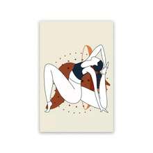 1 peça de pôsteres de arte minimalistas modernos de personagens de desenho animado de ioga, pinturas em tela de esportes e fitness, estúdio de dança de pilates, pinturas de decoração de parede em salas de estar, quartos, salas de jantar, molduras opcionais, pôsteres modernos, artes de parede, pinturas em tela e molduras reutilizáveis - Multicolorido - Ver 52