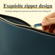 Leather Business A4 File Folder Zipper Document Bag Contract File Organizer Briefcase Portfolio,Bag For Contract/Invoice Storage,Back To School,School Supplies