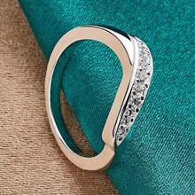 925 Sterling Silver Plated Crystal Diamond Rings For Women Fashion Elegant Wedding Accessories Party Gifts Charms Fine Jewelry - Silver - View 3