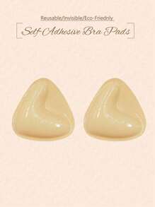 2 Pcs Breathable Silicone Triangle Thickened Adhesive Bra, Self-Adhesive Double-Sided Brush Glue Concealed Nipple Cover