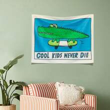 Cool Kids Never Skater Decor Skates Funny Tapestry Wall Hanging Home Dorm Boy Girl Uni Room Decor Throw Backdrop Crocodile Banner Flag Birthday Decorations Party Decorations School Decor School Surprise Dormitory Decor Back To School