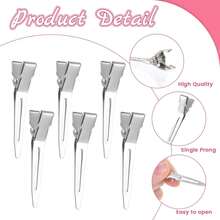 60/40/20/5 PCS Single Prong Curl Clips Black Curl Pins Duckbill Clips Metal Alligator Clips For Hair Extensions Styling - Multicolor - View 11