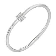 Exquisite 925 Silver-Plated Stainless Steel Fashion Bracelet, Waterproof Women Jewelry - Silver - View 6