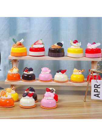 6 pièces de modèles de gâteaux français réalistes, accessoires de pâtisserie pour la décoration d'intérieur, la photographie culinaire, faits à la main (peuvent varier légèrement)
