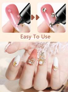 GLOZ 35ML 3D Sculpting Gel Nail Glue For Nail Designs And DIY Nail Art - Clear Gel Polish For Drawing, Molding, Sculpture And Decoration With Nail Rubbing Strips