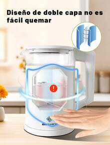 2L Electric Glass Kettle, 2.0L Water Heater,  Stainless Steel Lid And Bottom, Auto Shut-Off And Protection, Fast Heating Tea Kettle - US A Type Plug(110-127V) - View 7