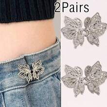 1/2/3/4对多色可调节蝴蝶腰带扣,可拆卸无缝,可改变牛仔裤腰围尺寸,无需缝制腰带扣腰部配饰,母亲节 - 彩色 - 查看 19