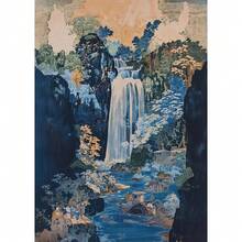 1 件/3 件葛饰北斋浮世绘蓝绿瀑布帆布印刷品传统日本艺术复古墙海报亚洲风景艺术家居装饰无框旅行相框旅行 - 彩色 - 查看 26