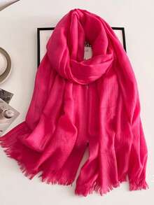 1pc Soft Muslim Hijab Solid Color Long Scarf For Sun Protection, Suitable For Mosque Use Bandana,Hair Band,Head Band Ideal For Dressing Up Your Look For Abaya - QMD602 - View 28