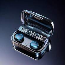 TWS蓝牙耳机，免提LED显示屏耳机，蓝牙HiFi立体声无线音乐耳塞，防水游戏耳机，400mAh电池