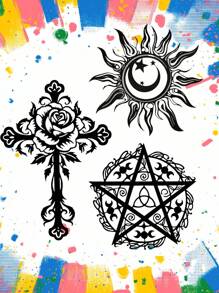 1 Pc Five-Pointed Star,Sun,Floral Cross Metal Cutting Die For Making Cards Metal Die Cutting Die Template For Scrapbook Album Diary Greeting Card Embossing Paper Craft Decoration