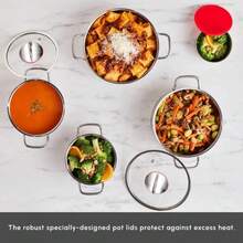 Karaca Emirgan 8-Piece Stainless Steel Induction Cookware Set, Silver Red - Default - View 6