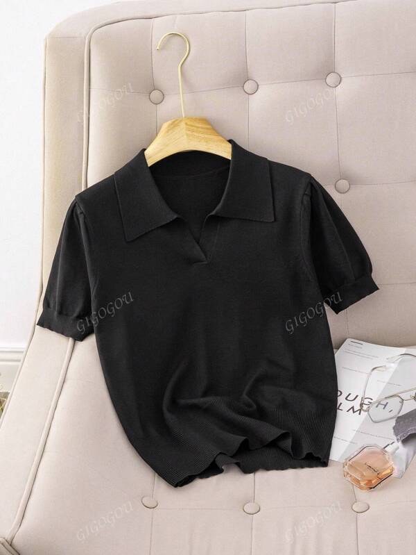GIGOGOU Nouveau kit d'été femme Polo, t-shirt à manches courtes, top décontracté pour dames
