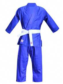 Judo Uniform 100% Cotton, Single Weave, Durable & Comfortable, Drawstring Pants, For Training & Competition – Blue, Sold In Sets - Blue - View 2