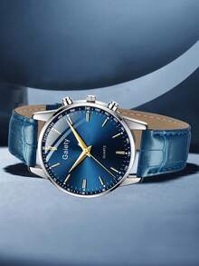 1 件 PU 皮革表带时尚休闲商务条形刻度简约表盘石英手表适合日常佩戴或节日礼物