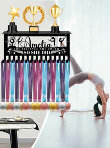 1 pezzo supporto medaglie per ginnastica per atleti, personalizzabile con il tuo nome e icona, da montare a parete con 15 ganci, supporto espositivo per medaglie e trofei, facile da appendere alla parete, regalo personalizzato per atleti e sportivi