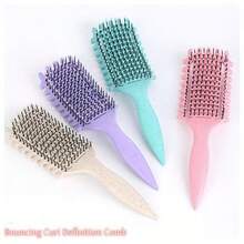 1 件卷发梳，由 Candybrush 设计，椭圆形梳顶，适用于抚平、塑造和固定女性和男性的卷发，不易拉扯，返校用品