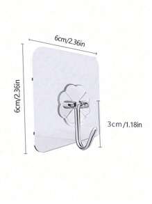 ‌No Drill Heavy Duty Adhesive Hooks - Punch-Free Wall Hanger For Kitchen Bathroom, Multifunctional Storage Organizer & Mother's Day Gift - Transparent PVC Hooks