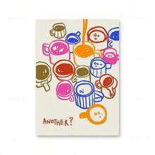 1 pieza Póster retro de vino, cóctel, café, arte de pared colorido para la cocina, pintura en lienzo, decoración del hogar, decoración de la habitación, decoración de pared, opcional con marco, decoración de pared con marco para la cocina - Multicolor - Ver 33