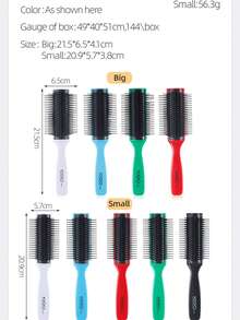 9 Row Detangler Brush,Hair Brush For Women Men Curly Wet Or Dry Hair Classic Detangling Brushes 9 Row For Natural Thick Hair, Blow Styling Separating, Shaping Defining Curls Tools Travel Bristle Hairbrush Classic Styling Curly Hair Brush For Detangling, Separating, Shaping. For Women And Men Wet Or Dry Hair - Multicolor - View 9