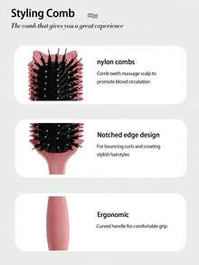 2025 女士卷发梳，造型定型顺发梳，卷发定型和毛躁控制，返校季，旅行度假必备，女士发饰