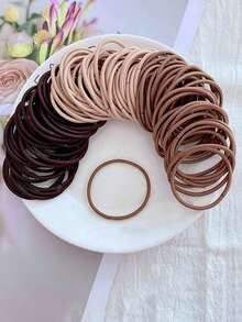 100 Stücke Minimalistische, hochelastische Haargummis in einfarbiger Ausführung, vielseitig einsetzbar für den täglichen Gebrauch, Lässig, Partys, Pendeln, Urlaub, Pferdeschwanz, Dutt, Gesichtsreinigung, Baden, Make-up, passend zu Outfits mit Haargummis, Haargummis, Haargummis, Haargummi, Haarseile, Haargummis, Fitnessstudio-Sport-Haarband