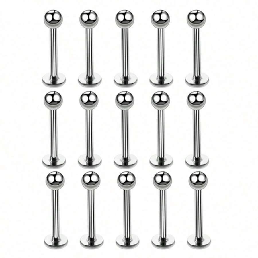 10pcs 16G Stainless Steel Labret Lip Piercing Stud Bar Ball Ear Helix Cartilage Earrings Ombligo Ear Tragus Piercing Body Jewelry