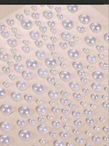 3 feuilles Autocollants de bijoux faux perles 3D, autocollants de strass autoadhésifs, décoration de perles factices, accessoires décoratifs DIY pour cheveux, décoration d'Halloween