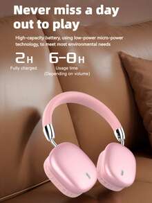 Gerripuer 新款耳罩式無線耳機 HIFI 高解析通話 舒適 MP3 可折疊旋轉伸縮 ABS 塑料金屬質感 高端商務禮品 5.3 智能晶片 HIFI 音效 雙連接 超長續航 簡約便攜 低延遲 HiFi 立體聲，適用於手機、電腦與遊戲耳機 - 粉色 - 查看 10