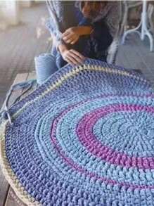 300g/90m 100% Fil de t-shirt en polyester, tissu élastique pour les chemises au crochet, fil de tissage épais fait main, utilisé pour le crochetage de sacs/paniers/tapis, la décoration d'intérieur, les artisanat fait main (les produits de crochet finis doivent être faits à la main)