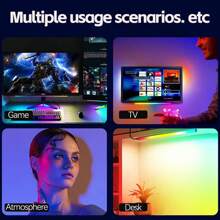 Wisciton Barra luminosa intelligente per monitor del computer, RGB LED con controllo Bluetooth, lampada che reagisce al ritmo della musica, decorazione per giochi, TV e scrivania