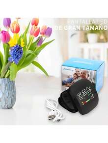 Tensiómetro Digital de Muñeca con Voz en Español y USB Recargable, Monitor de Presión Arterial Automático con Regulación Inteligente, Baumanómetro Digital para Uso Doméstico, Color Negro - Negro - Ver 8