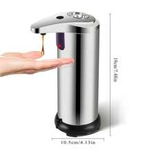 Automatic Countertop Sensor Soap Dispenser, Non-Contact Motion Sensor Soap Dispenser With Upgraded Waterproof Base, Suitable For Bathrooms, Restaurants, Kitchens (Silver)