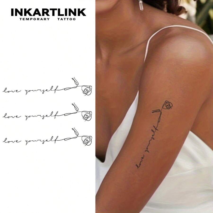 INKARTLINK 非永久性纹身技术 - 个性化临时纹身设计，防水纹身贴纸，可持续 1-2 周，适合男性和女性