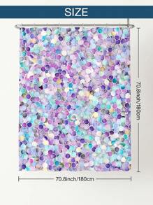 1pc Sparkling Multi-Colored Spheres Shower Curtain, Shimmering Iridescent Effect In Blue, Purple, Pink, And Silvery, Vibrant Cosmic And Underwater-Inspired Design, Includes 12 Hooks, Size 70.8x70.8 Inches Room Decor Bathroom Accessories Back To School