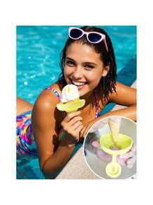 1Pc Silicone Ice Cream Holder Stand Set, Summer Popsicle Holder, Leak-Proof Cone Support With Drip Guard, Portable Ice Pop Mold Tray With Carrying Cases For On-The-Go Snacks - Dishwasher Friendly