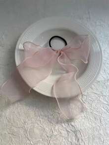 1 件红色网眼面料大蝴蝶结发带弹性波浪丝带发带，优雅温柔发带，适合各种场合的高品质发饰，家庭美容女性配饰礼品，马尾辫夹，发圈，发橡皮筋，发圈，发绳，礼物 - 彩色 - 查看 9