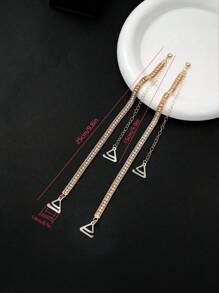 2pcs/Pair Diamond Decorated Women's Bra Straps Metallic Backless Bra Underwear Accessories, For Rave