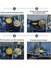 5/10/15/20pcs Pants Buckle Extension Buckle, Adjustable Waist Buckle, Expandable Waistband Extender, Random Color, No Need To Sew Buttons, Easy To Use, No Tools Required, Elastic, With An Extension Length Of 0.71 Inches - Multicolor - View 8