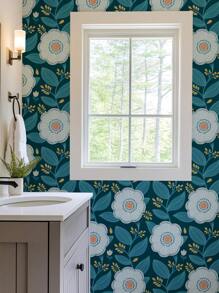 Boho Floral Removable Peel And Stick Wallpaper Paisley Wall Art Wall Decor Blue And White Flowers On Navy Bluekid's Room Self Adhesive Wallpaper Room Decor Home Decor Wallpapers Wall Paper Bathroom Kitchen Wall Stickers Wall Sticker